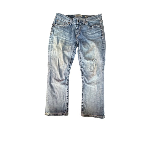 BKE Denim - BKE Sabrina Bootcut Jeans Light Wash Blue Denim Size 31 Distressed